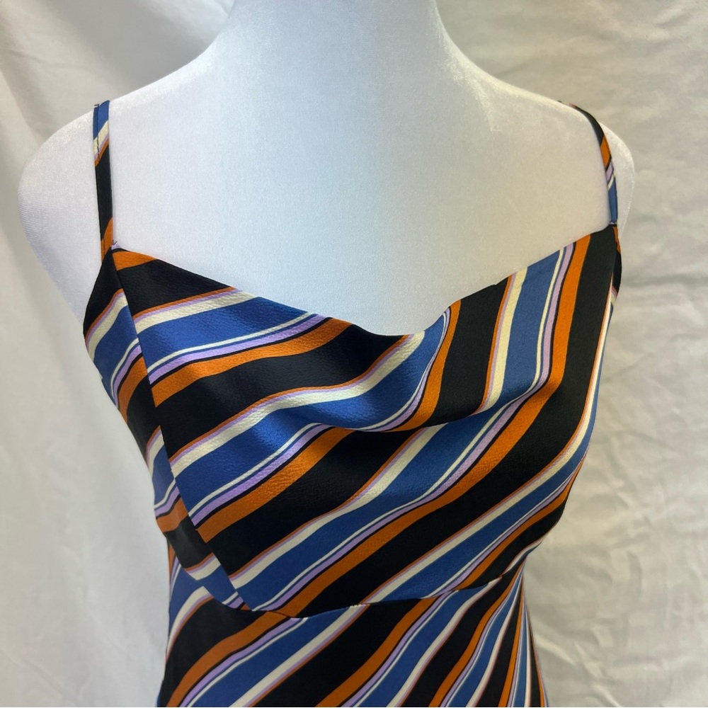 LUSH diagonal striped slip dress. - Picture 3 of 10